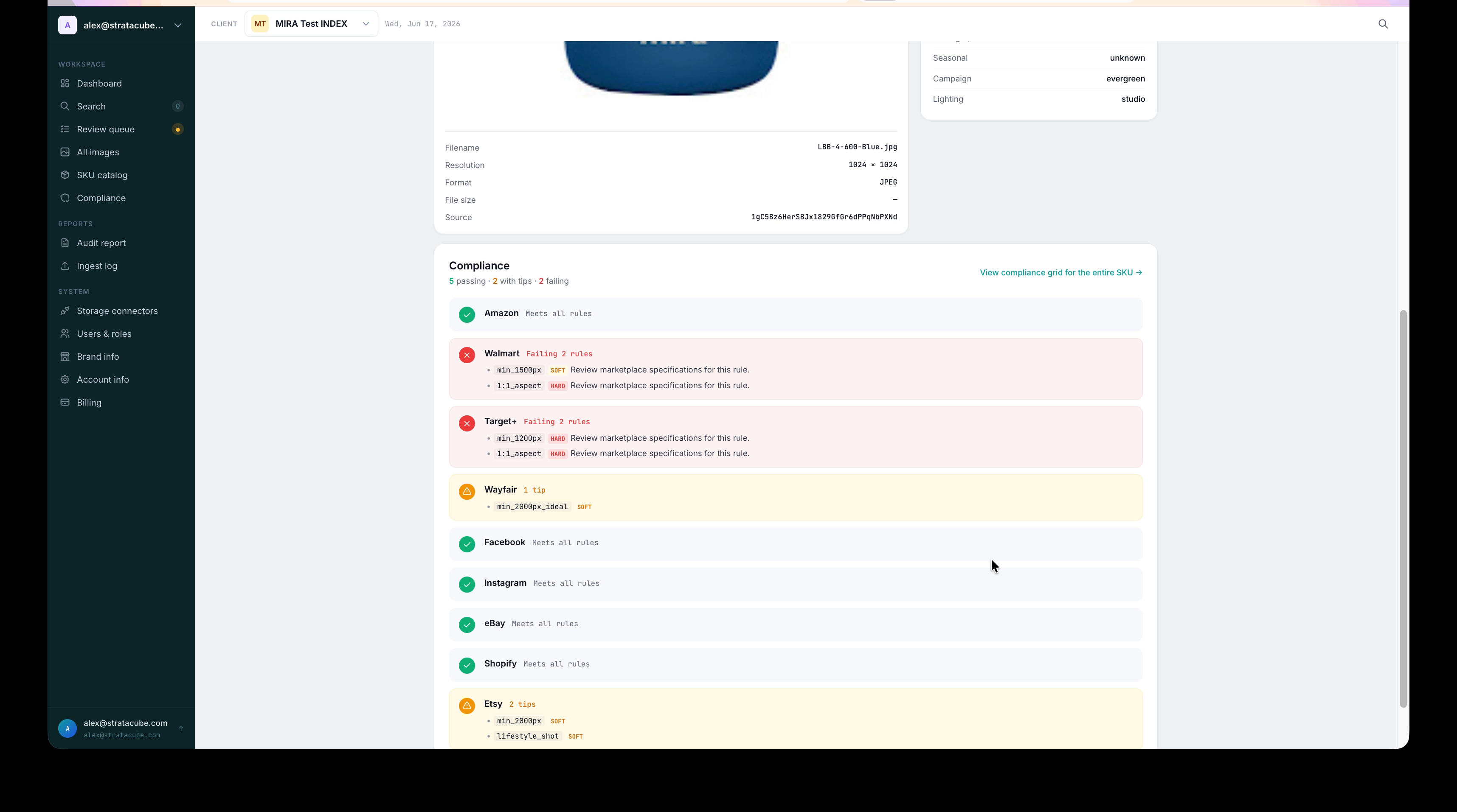 Trovecs marketplace compliance interface