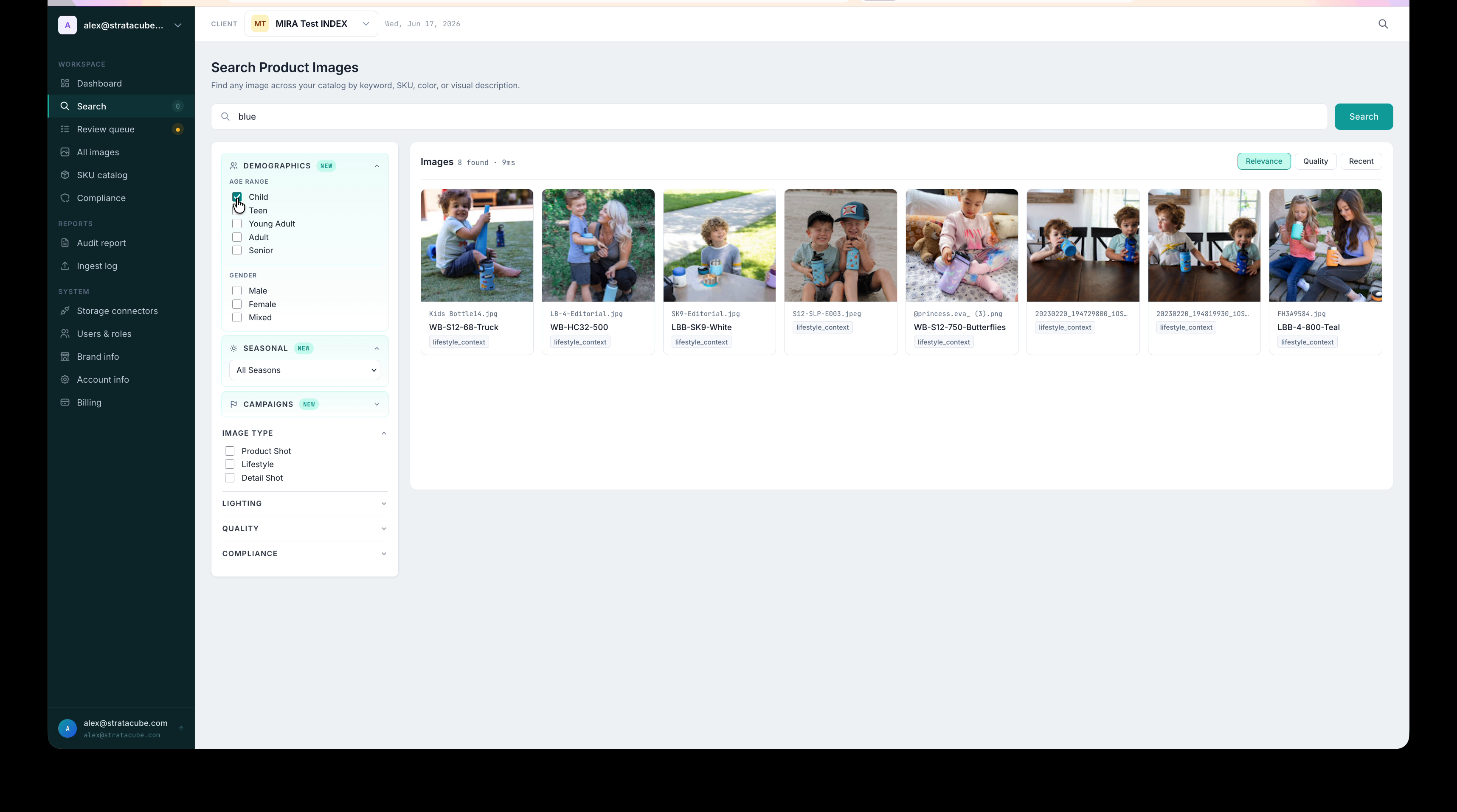 Trovecs product image search interface